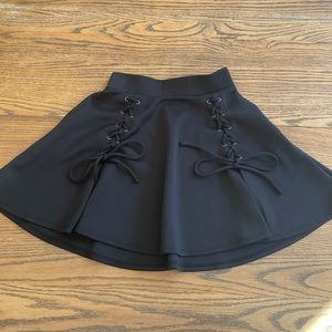 Corset Lacing Gothic Skater Skirt by Hot Topic